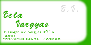 bela vargyas business card